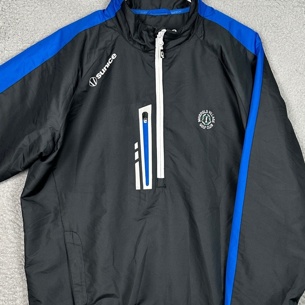 Sunice Windbreaker Jacket Mens Medium X2O Sport Black Blue Muirfield Village